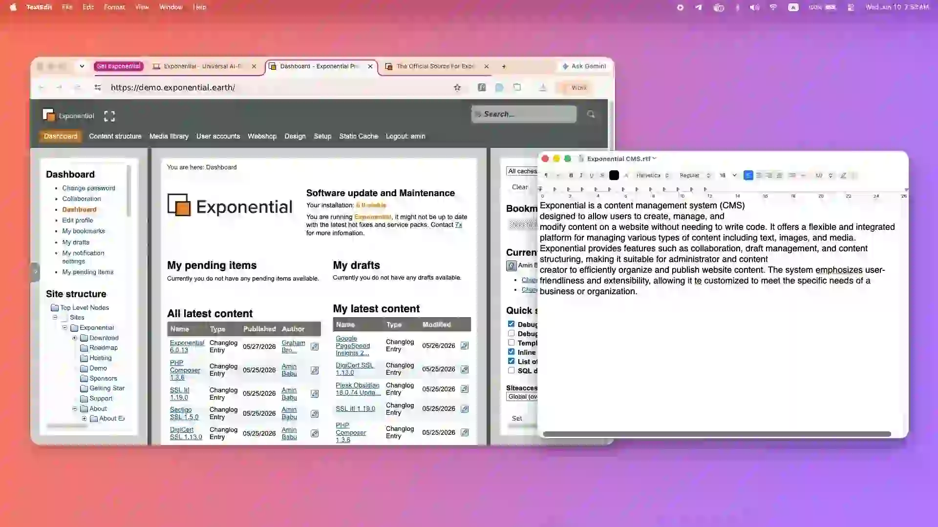 Exponential presentation